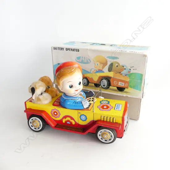 'PUPPY CAR' BY MODERN TOY JAPAN 1960s - ORIG. BOX L.270mm