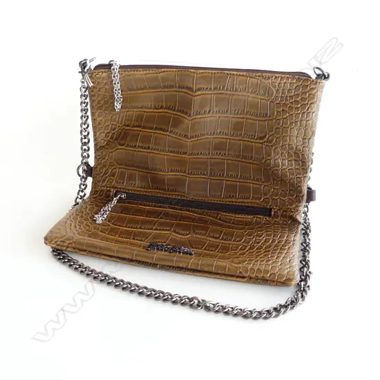 "FOLLI FOLLIE' FAUX CROC SHOULDER BAG, CHAIN STRAP 