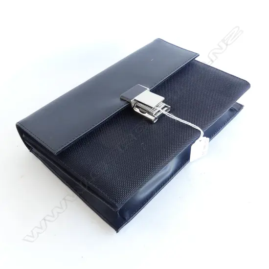 DUNHILL CLUTCH BAG BLACK LEATHER ETC w original swing tag 245 x 170mm as new