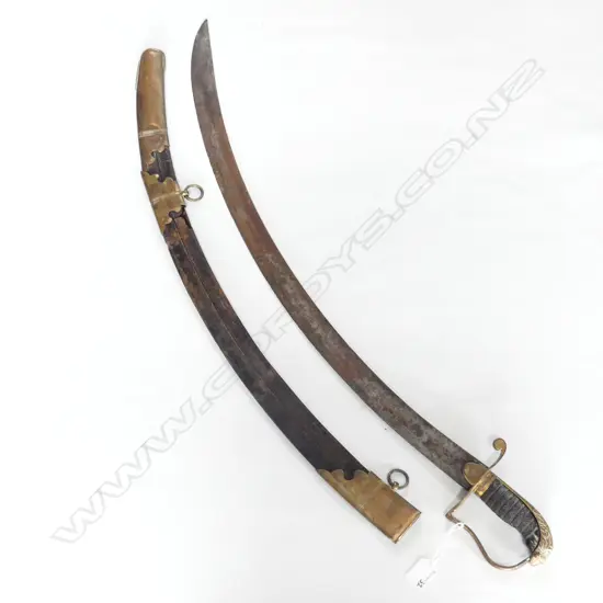**RTV** C1800 PATTERN 1796 LIGHT CAVALRY SABRE leather scabbard w brass fittings 'READ HIGH ST. PORTSmo. L.945mm