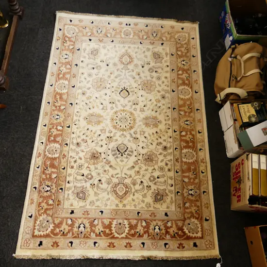 PALE TONE WOOL ON COTTON HAND KNOTTED RUG 1900x1250mm