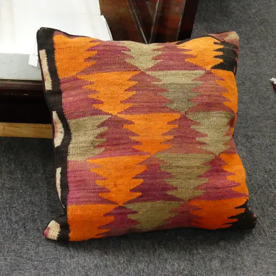 LG HAND KNOTTED KILIM FACE CUSHION, 590 X 590mm