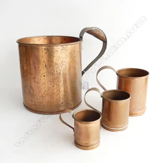 4 VINTAGE COPPER MEASURSES H.260 / 145 / 105 / 85mm