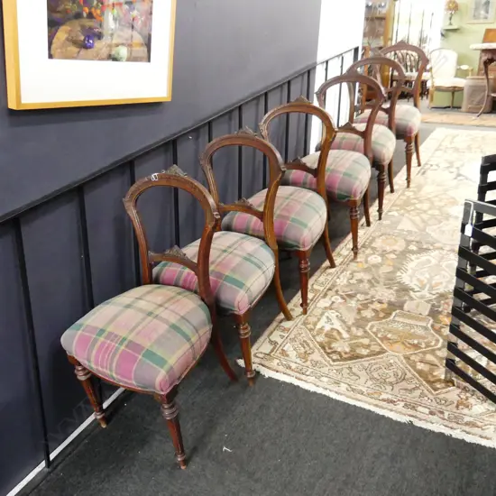 6 VICTORIAN BALLOON BACK DINING CHAIRS 