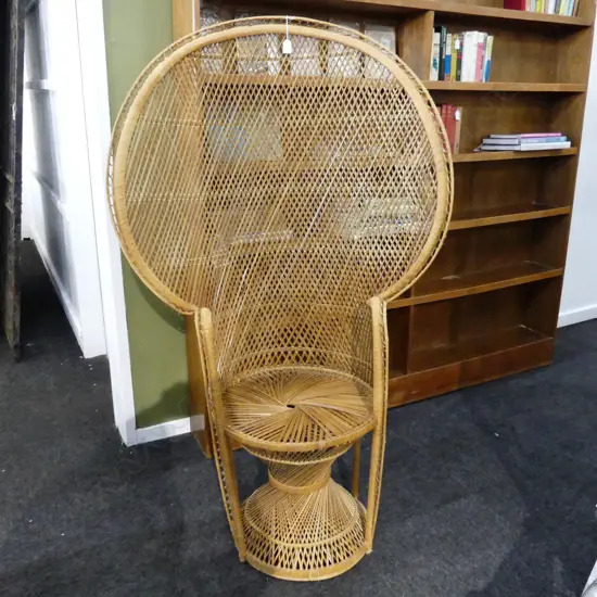 WOVEN CANE PEACOCK CHAIR H.1510mm