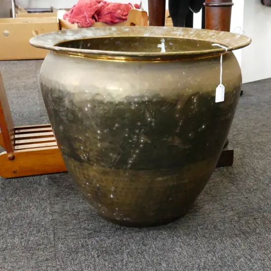 LG BRASS PLANTER H.420mm / 500mm dia