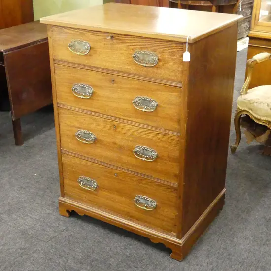 EARLY 20thC OAK TALL BOY 745x550x1045mm