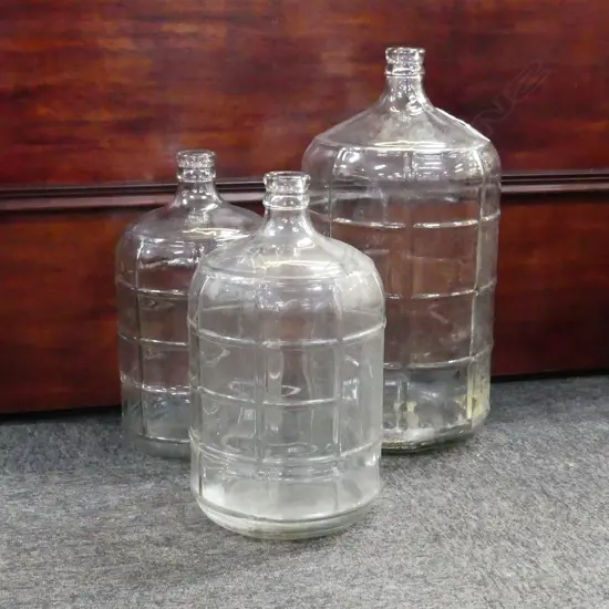 3 CARBOY BOTTLES  H. 580 & 2X 400MM