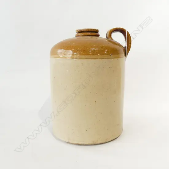 LG VINTAGE CROCK; 'B.A.A. BATTERY ACID - E. W. BERK Co. Ltd' H.350mm 