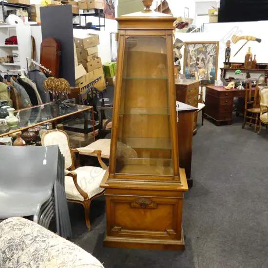 AMERICAN WEIMAN HEIRLOOM 'CAPRI', PECAN WOOD CABINET WITH TAPERED TOP H. 2000 W 600MM