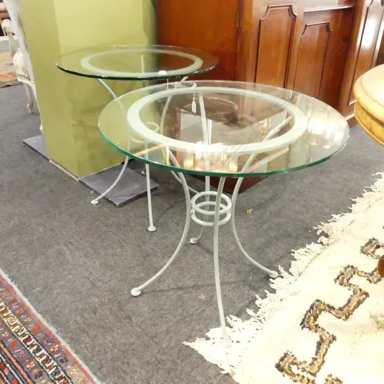 PR ROUND METAL & GLASS TOPPED TABLES - DIA 600MM