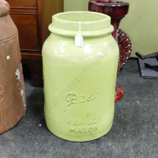 'BEST MASON' PLANTER / URN / STICK STAND PASTEL GREEN H.420mm