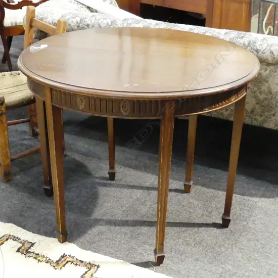 VINTAGE OAK DROP SIDE ROUND TABLE  DIA. 930MM