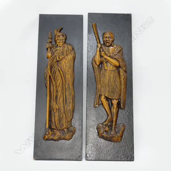 TWO MAORI PLAQUES 180 X 590MM
