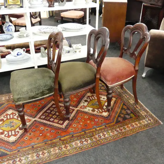 SET 3 VICTORIAN MAHOGANY ADMIRALTY BACK CHAIRS