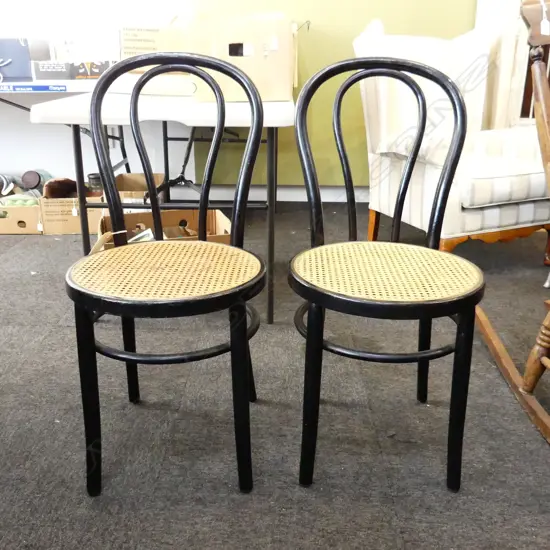 PR EBONISED CANED BENTWOOD CHAIRS