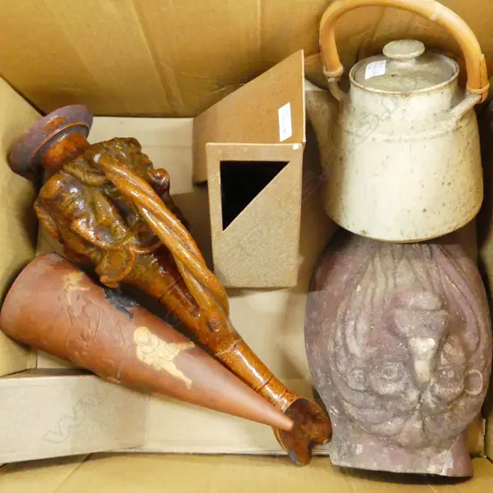 BOX LOT POTTERY & CERAMICS; PAUL METCALFE, IAN WEBSTER ETC
