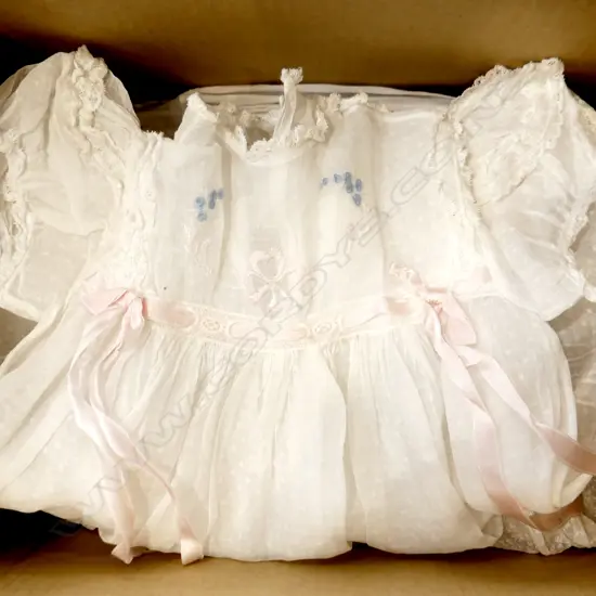 BOX LOT ASST. QUALITY LINENS; NAPKINS, CHILDS DRESSES ETC