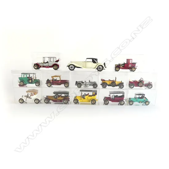 13 VINTAGE STYLE MODEL CARS; MATCHBOX YESTERYEAR ETC