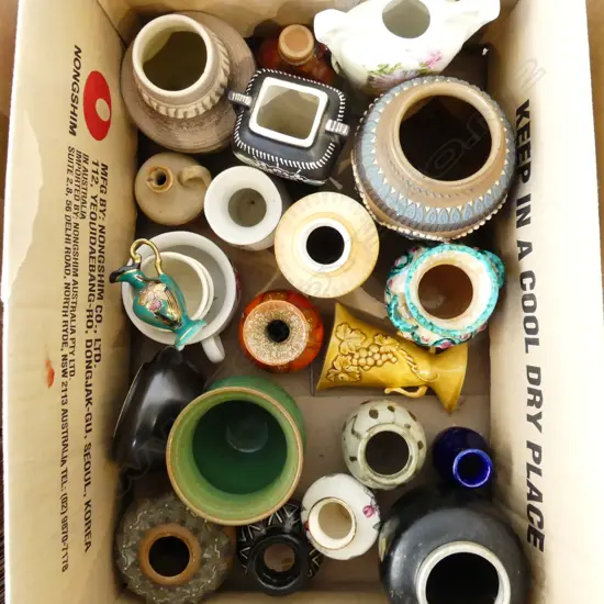 BOX SM COLLECTABLE VASES ETC..