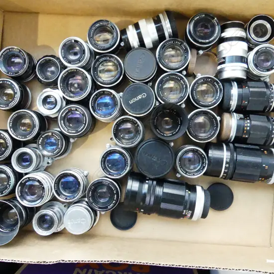 BOX OF  CAMERA LENSES