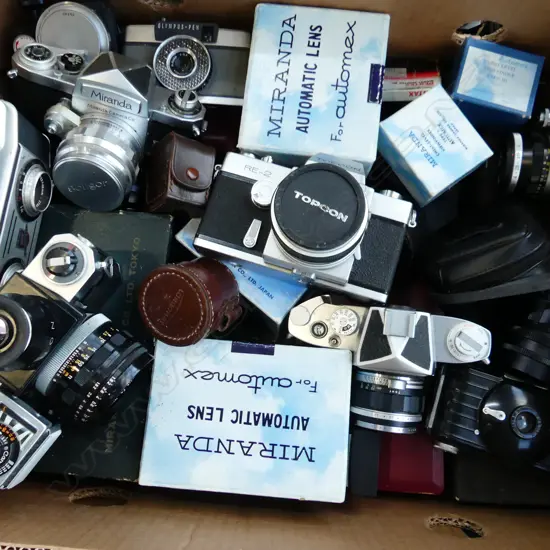 BOX LOT MIRANDA CAMERAS & LENSES OTHER LENSES ETC