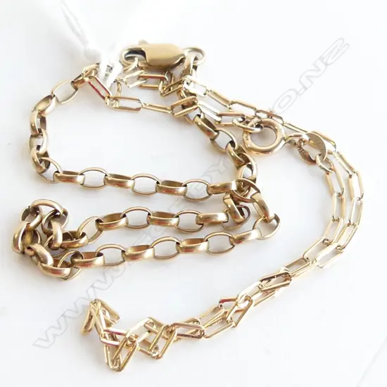 2 ASST 9CT GOLD CHAIN BRACELETS 4.3GMS
