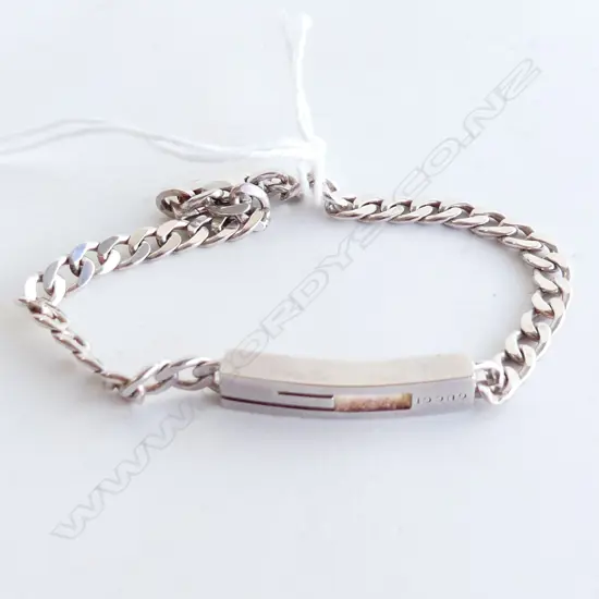 SILVER GUCCI 'GOURMETTE' BRACELET 9.4GMS 18cm long
