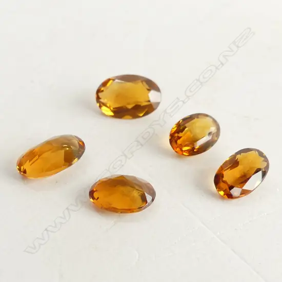 FIVE DARK YELLOW CITRINE, 10CT 