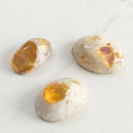 3 NATURAL BOULDER FIRE OPALS