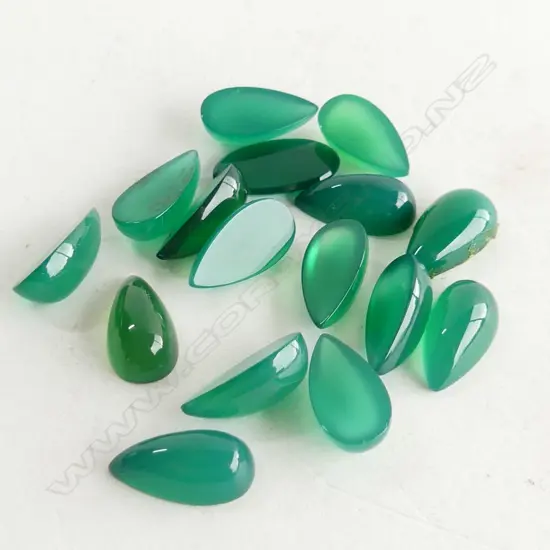 BAG PINE GREEN AGATE, DROP SHAPE