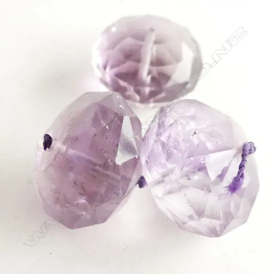 3 FACETED AMYTHEST BEADS