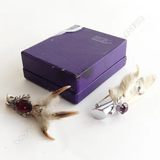 2 SCOTTISH CLAW FOOT BROOCHES