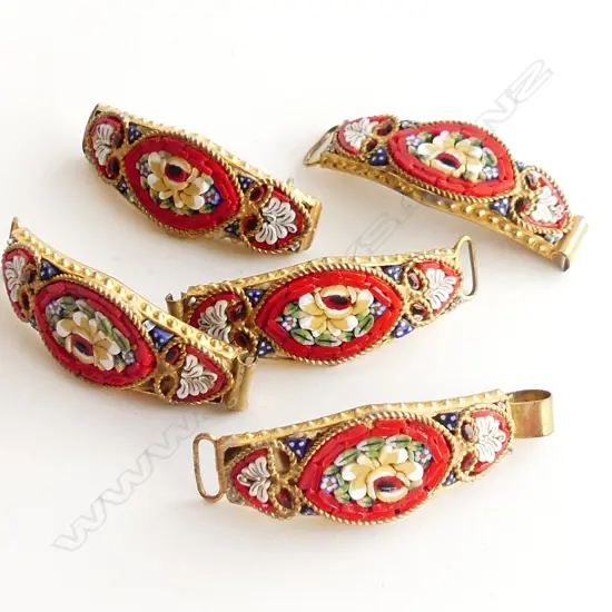 MOSAIC BROOCH + 4 OTHER PCS FROM MOSAIC BRACELET FAULTS