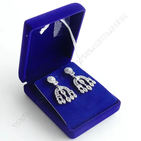 ART DECO STYLE SILVER DIAMANTE TASSLE DROP EARRINGS 