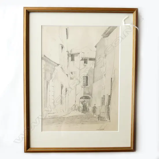 JOHN WEEKS FRAMED SKETCH - AVIGNON (FRANCE) 300 X 220MM