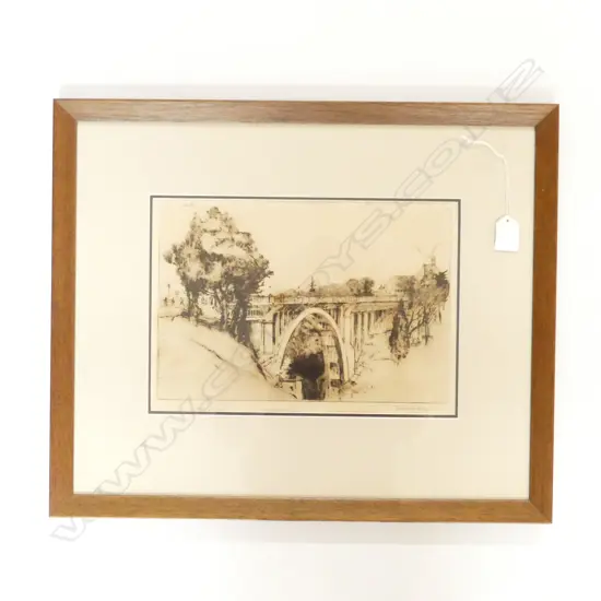TREVOR LLOYD ETCHING GRAFTON BRIDGE 200 X 300mm