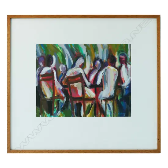 GRAHAME BARTON ARCYLIC 'OUTDOOR TABLE' PAINTING