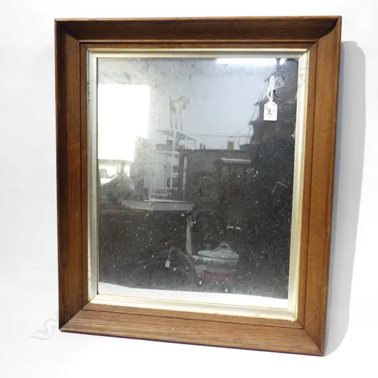 WOODEN FRAMED MIRROR. H.600 x 530mm