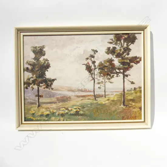 ENA B. JEANS 'RIMU TREES' OIL ON BOARD 270x370mm