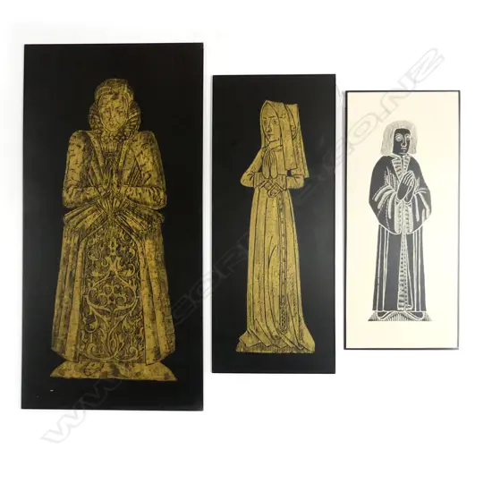 3 MEDIEVAL RUBBINGS 920x455mm