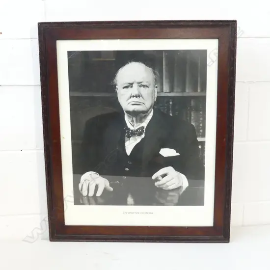 FRAMED PHOTOGRAPHIC PRINT SIR WINSTON CHURCHILL H.460 x 380mm