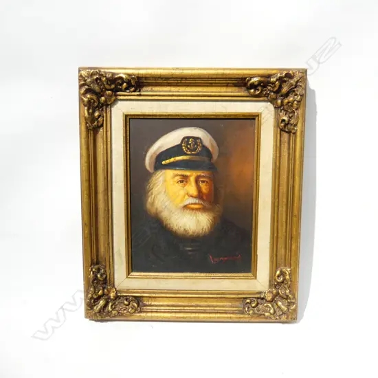 2 LES YOUNG, OIL ON BOARD 1 WITH GILT FRAME 1 ON CANVAS, OLD SEA CAPTAINS, SIGNED 190 X 240MM & 200 X 260MM
