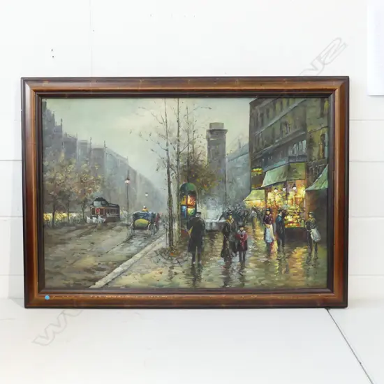OIL PTG OF PARISIAN STREET SCENE. H.600 x 900mm