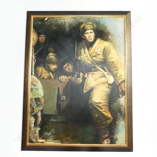 KISAN FAI, CHINESE SOLDIERS, OIL ON BOARD 990x740mm