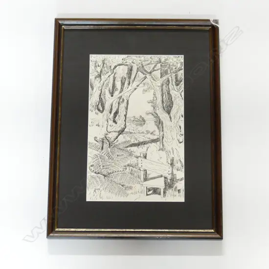  NZ SCENIC PEN DRAWING SIGNED VR ’83 270x170mm