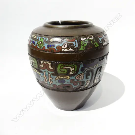 JAPANESE BRONZE CLOISONNE VASE H. 155MM