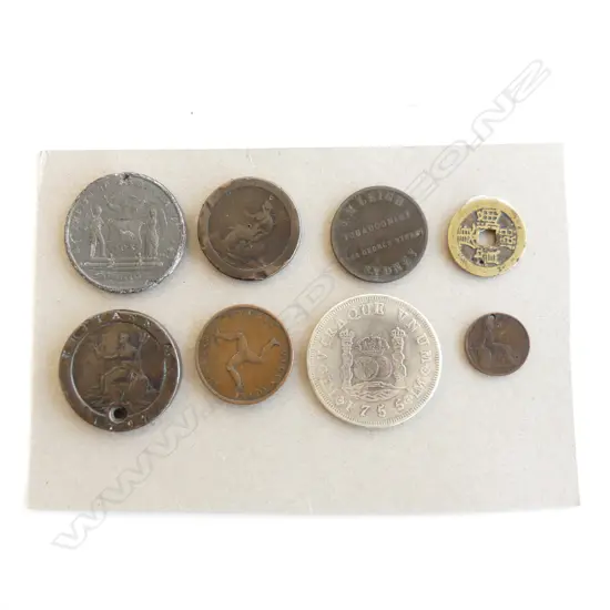8 OLD ASSORTED COINS - 18TH & 19TH CENTURY