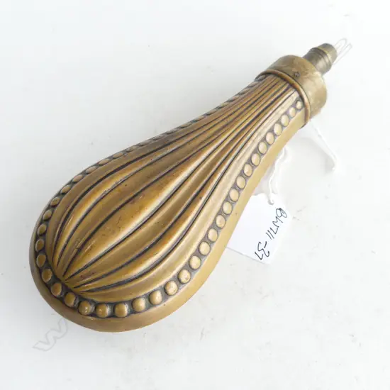 ANTIQUE COPPER & BRASS POWDER FLASK