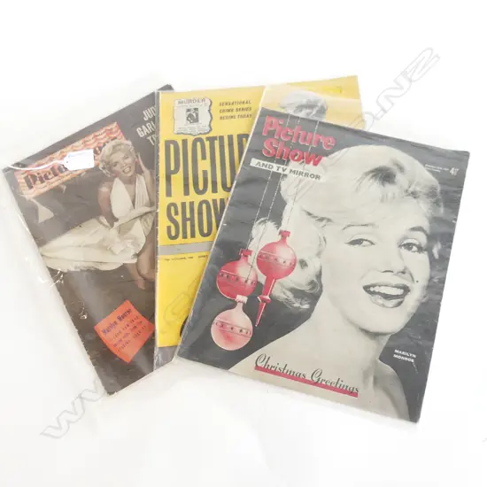 3 1950s MARILYN MONROE MOVIE MAGAZINES; 2x PICTURE SHOW, PICTUREGOER